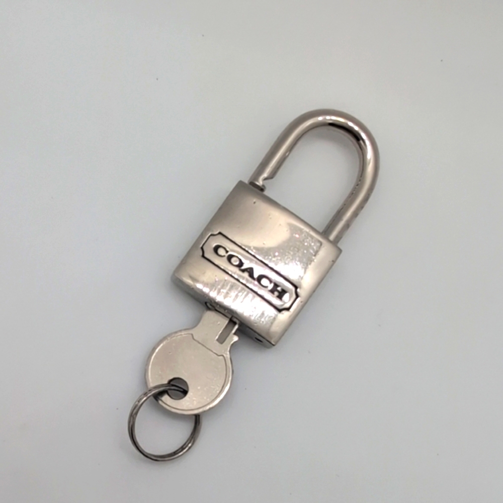 Coach Paladium Silver Padlock With Key